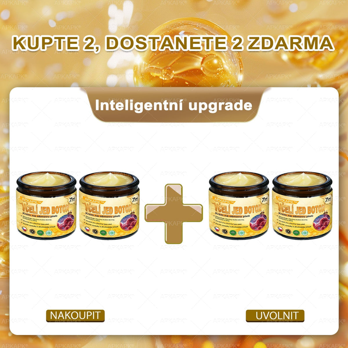 👑Zbývá pouze 5 krabic! ⭐Dodatečná sleva 50%! Pokud nyní zmeškáte, získáte ji až příští rok – 𝖠𝖯𝖪𝖠𝖯𝖪® medově jedový krém na obnovu pokožky